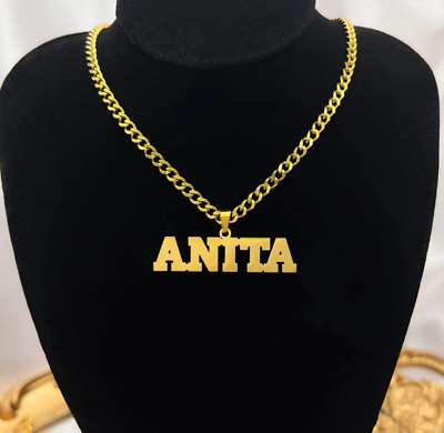 Custom Name Cuban Chain Necklace Men Women Stainless Steel Jewelry Gold Silver $18.50