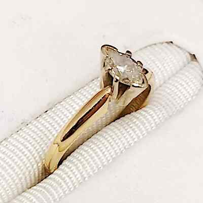 #ad 14K Yellow Gold Plated 1Ct Marquise Lab Created Diamond Beautiful Solitaire Ring $68.99