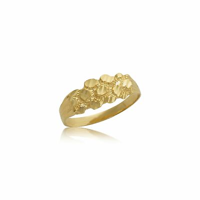 #ad LoveBling 10K Yellow Gold Slim Nugget Ring $186.00