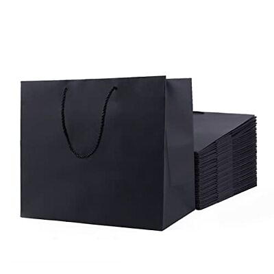 #ad #ad 20 Pack Large Gift Bags 14x5x10inch Black Gift Bags Gift Bags for Men Weddi... $38.26