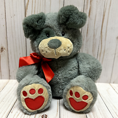 #ad Valentines Plush Puppy Dog Heart Paws Red Ribbon Cute Soft 9 Inch $9.99