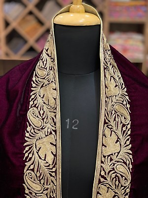 #ad Wine Velvet Shawl Royal Orni Bohemian Shawls Tilla Embroidered Boho Women Wraps $159.95