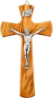 #ad Olive Wood Wall Cross Crucifix Catholic Crosses For Hanging Decor 8 1 4 Inch $59.88