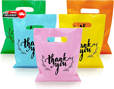 #ad #ad 100 PCS Small Thank You Merchandise Bags Plastic Goodie Bags Party Fav ⭐⭐⭐⭐⭐ $12.42