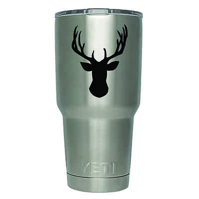 #ad 2 Pack Deer Buck Head Yeti Decal 3 Inches Premium Black Vinyl $7.95