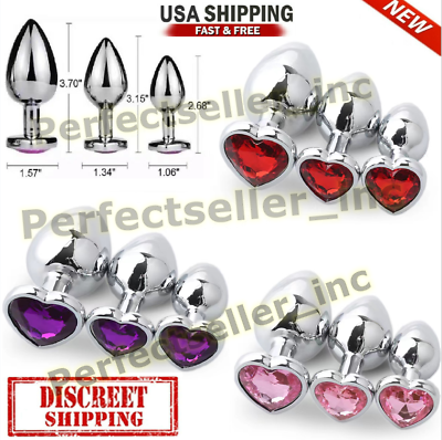 #ad #ad 2024 Anal Butt Plug HEART STAINLESS Butt Plug Sex Toy For Women Men Couple Gift $7.69