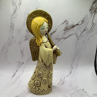 #ad Vintage Angel With Trumpet Figurine Made In Japan 8.5” Hgt Wall Or Table Top $17.79