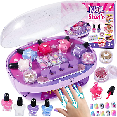 #ad Kids Nail Polish Set for Girls All In One Nail Art Kit Nail Dryer Nail Polis $45.05