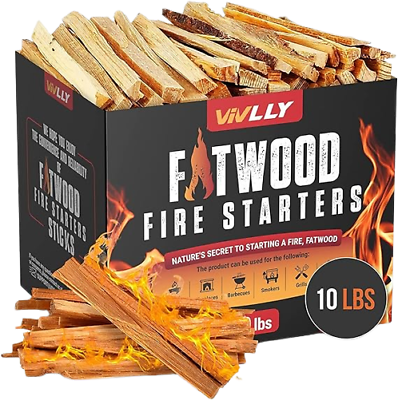 #ad Vivlly 10lbs. Fatwood Fire Starter Pack – Firewood Lighter Kindling Sticks wood $31.80