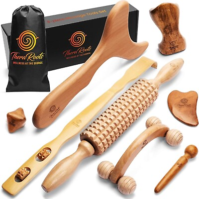 #ad Premium Wood Therapy Massage Tools Kit Body amp; Manual Massagers Various Sizes $49.95