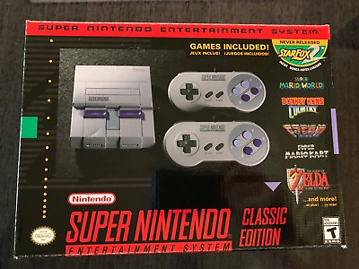 #ad Authentic SNES Super Nintendo Classic Mini Super Entertainment System 21 Games $214.95