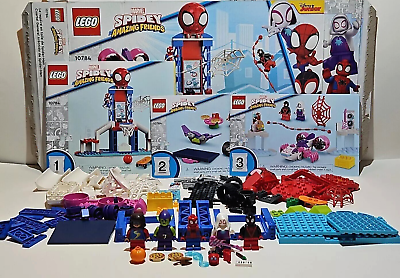 #ad Lego 10784 Spider Man Spider Man Webquarters Hangout w Box Manuals Minifigures $30.00