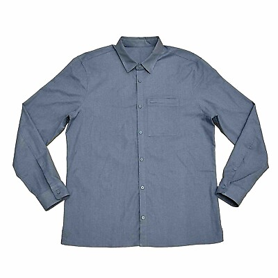 #ad LuluLemon Commission Shirt Men’s XL Blue Long Sleeve Button Up Work Casual Mint $31.15