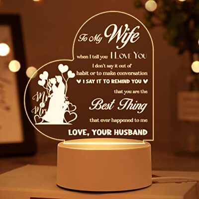 #ad Mothers Day Gifts for Wife Night Light Wife Gifts from Husband Birthday Gifts $12.15