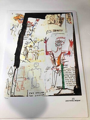 #ad Jean Michel Basquiat lithography off set cm 50x70 with certificate of authentic $106.53