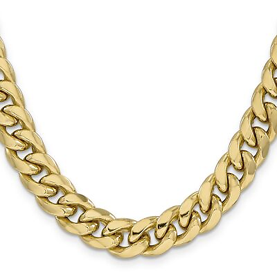 #ad 10k Yellow Gold 11mm Semi Solid Miami Cuban Chain Necklace $5413.99