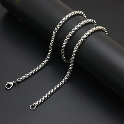 #ad Titanium Anti allergy Necklace 3mm Wide O Shaped Chain Ti Necklace Chains Gift $25.99