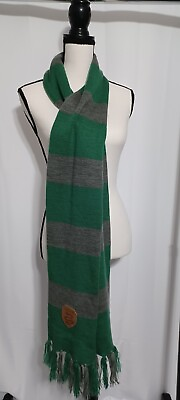 #ad Harry Potter SLYTHERIN Scarf with Leather Patch Logo $14.99