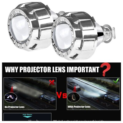 #ad 2X 2quot; HID Headlight Bi Xenon Projector Lens Shroud Car Hi Lo Beam LHD Retrofit $46.87