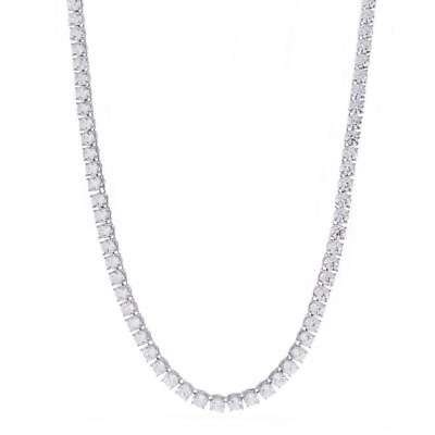 #ad Unisex 1 Row 5mm Tennis Chain Bracelet Silver Finish Lab Created Diamond Chain $43.95