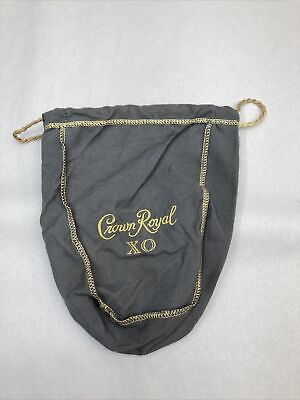 #ad #ad CROWN ROYAL Collectible Grey XO w Gold String 9” 750 ML Embroider Felt Bag $12.00