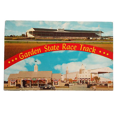 #ad Vintage Postcard Garden State Race Track Multi View Delaware Township New Jersey $3.75