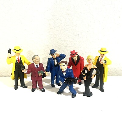 #ad Lot of 7 Vintage Dick Tracy Movie Rubber PVC Figures Toys Disney Applause $26.99