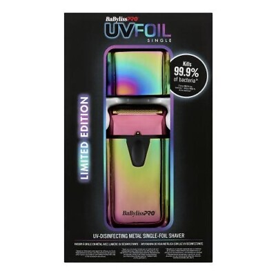 #ad BaBylissPRO UVFOIL Iridescent UV Disinfecting Metal Single Foil Shaver FXLFS1R $120.00