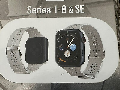 #ad #ad NIB LAX 42 44 45 MM Apple Watch Band Grey Gift Laser Cut Modern Rare $13.49