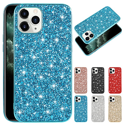 #ad For iPhone 15 14 13 12 11 XR 8 7 Bling Glitter Shockproof Hard Back Case Cover $9.89
