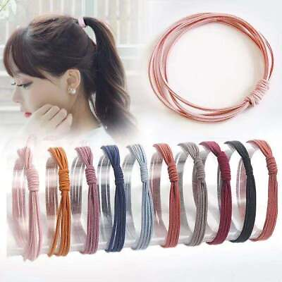 #ad 1pcs Knotted Hair Ties Elastic Rubber Hair Band Ponytail Rope Ring Women Girls # C $0.99