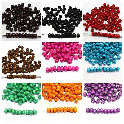 #ad 500 Round Wood Beads 6mm Wooden Spacer Beads Jewelry Making Color Choice $3.32