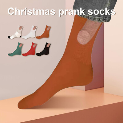 #ad 1Pair of Socks for Men Novelty Joke Funny Gag Prank Printing Gift $7.49
