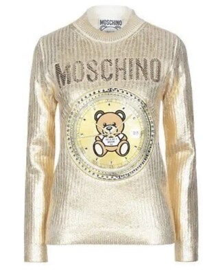 #ad Moschino Gold Sweater Size 8 $250.00