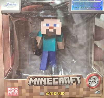 #ad Minecraft Steve Die Cast Metal Figure 2” MetalFigs Jada Toys Metal Figs Mojang $7.34