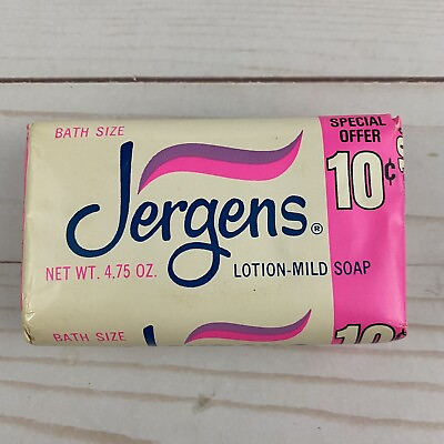 #ad Jergens 4.75 oz Lotion Mild One Bath Size Bar Soap 10 Cents Vintage TV Prop $8.99