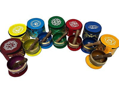 #ad 3 Inches Chakra Healing Tibetan Singing Bowl Set of 7 Meditation Bowls $125.10