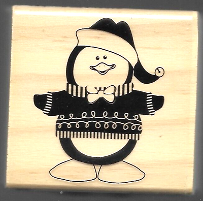 #ad Penguin Santa Craft Smart NEW Rubber Stamp $2.50