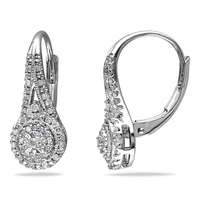 Unique 925 Silver Filled Wedding Hoop Earring Women Cubic Zircon Jewelry C $3.25