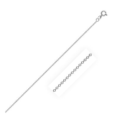 #ad #ad Sterling Silver Rhodium Plated Cable Chain 0.6mm Fine Jewelry $18.69