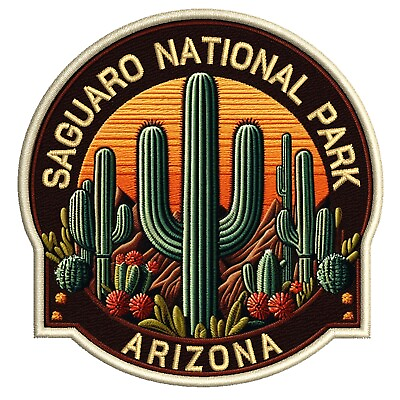 #ad Saguaro National Park Patch Iron on Applique Nature Badge Cactus Southwest $3.99