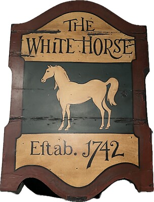 #ad The White Horse Eftab 1742 Scotch Whiskey Advertising Sign Bar Tavern Man Cave $225.00