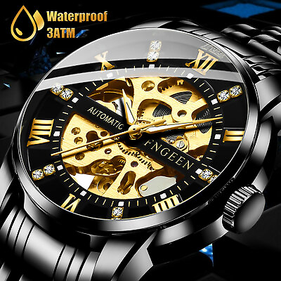 #ad Classic Stainless Steel Automatic Mechanical Waterproof Men#x27;s Luxury Wristwatch $21.98