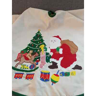 #ad Santa Claus Christmas Tree Skirt Soldier Stocking Train Bear Horse Santa Craft $40.00