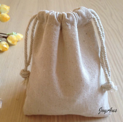 #ad 250x Vintage natural linen pouch wedding party favor bomboniere gift candle bags AU $355.08