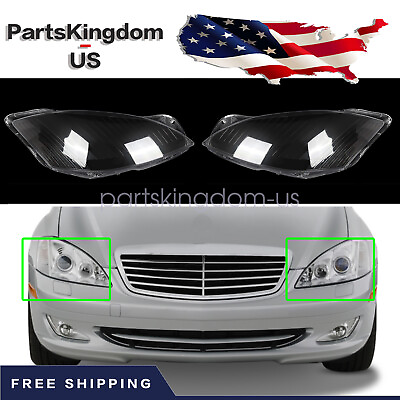 #ad For Mercedes S Class W221 2006 2009 S500 S550 Pair Headlight Lens Clear Cover $99.95