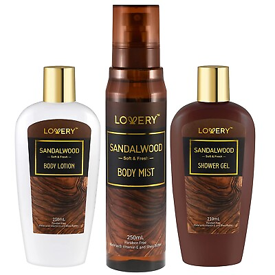 Bath and Body Gift Set for Women amp; Men Sandalwood Home Spa Set With Vitamins $34.99