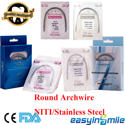 #ad 10xdental Orthodontic Niti Stainless Arch Wires Round Natural Elastic Teeth Wire $19.90