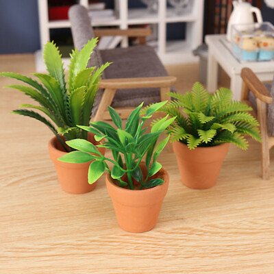 #ad 1:6 Dollhouse Miniature Green Plant Potted Plants Model Doll#x27;s House Decor Plant $6.57