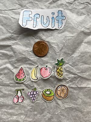 #ad ⚡️Fruit Salad Stickers❕—Pack Of 8 Handmade Gift Mothers Day Scrapbook Decor $3.50